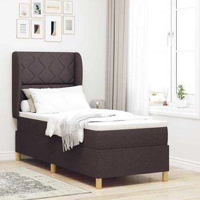 Cama Box Spring com Colchão vidaXL Marrom Escuro 80x200 cm Tecido