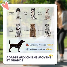 Carrinho para cães e gatos, 4 rodas, dobrável com um clique, trela de segurança, capacidade de carga de 30 kg, 112 x 65 x 100 cm, cinzento escuro