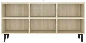 Móvel de TV pernas em metal 103,5x30x50 cm cor carvalho sonoma