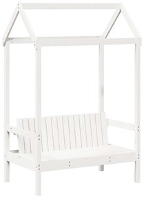 Conj. sofá-cama e banco c/ telhado 90x190cm pinho maciço branco