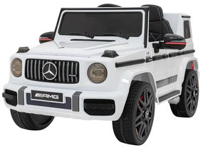 Carro elétrico para Crianças 12V Mercedes G63 Rodas de EVA, Assento de couro Branco