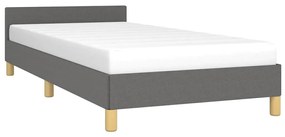 Estrutura de cama sem colchão 100x200 cm tecido cinzento-escuro