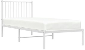 Estrutura de cama com cabeceira 80x200 cm metal branco