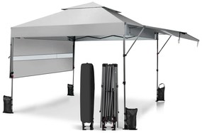 Gazebo pop-up para pátio com proteção solar FPS 50+ de 390 x 390 cm, rodas, saias para pernas e bolsa portátil