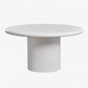 Mesa De Jantar Redonda Em Cimento Namara Branco & Ø140 Cm - Sklum