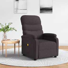vidaXL Poltrona de massagens tecido castanho-escuro