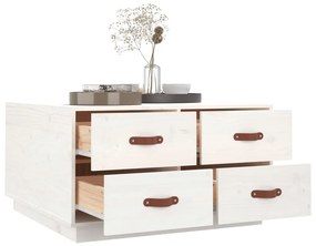 Mesa de centro 80x80x45 cm pinho maciço branco