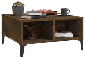 Mesa de centro 60x60x30 cm aglomerado cor carvalho fumado