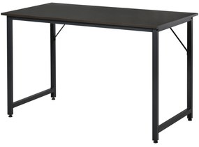 HOMCOM Secdretária Mesa de Computador com Pés Ajustáveis e Estrutura em Aço Secretária Estilo Moderno 120x60x73 cm Marrom Escuro e Preto