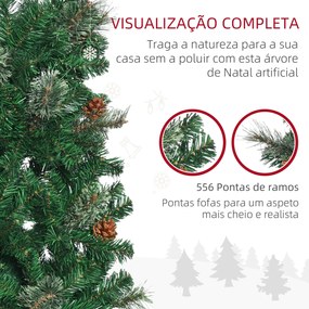 HOMCOM Árvore de Natal Artificial 195 cm Árvore de Natal com 556 Ramos