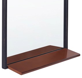 Espelho de parede preto e cobre com prateleira 40 x 67 cm DOMME Beliani