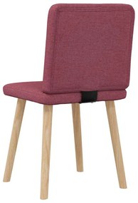 Cadeiras de jantar 2 pcs tecido vermelho tinto