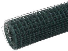 Cerca arame galinheiro 25x0,5 m aço c/ revestimento PVC verde