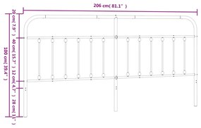 Cabeceira de cama 200 cm metal branco