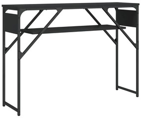 Mesa consola c/ prateleira 105x30x75 cm derivados madeira preto