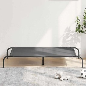 Cama para cães elevada 130x80x20 cm Textilene e aço cinzento