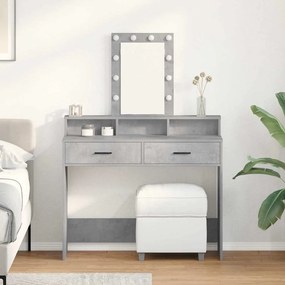 Mesa de Maquilhagem vidaXL com Luzes LED Cinza Claro 100x41x140 cm