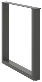 Pés para mesa de jantar em forma de U, 3 peças, antracite, 80x (72-73)