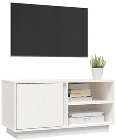 Móvel de TV 80x35x40,5 cm madeira de pinho maciça branco