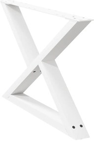 Pés para mesa de centro 2 peças, branco, 70x (42-43,3) cm, aço