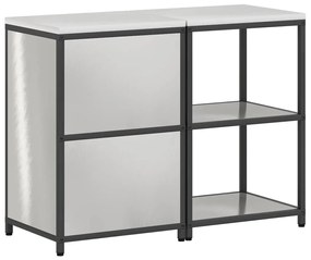 Conjunto de Armazenamento de Cozinha com prateleira 2 pcs Prata