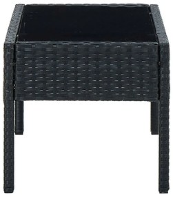 Mesa de jardim 75x40x37 vime PE preto