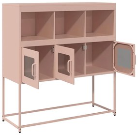Aparador 100,5x39x107 cm aço laminado a frio rosa