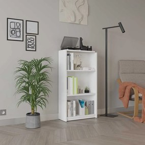 Estante “Milla” — 58x23x106 cm — Design Moderno em Branco com Pratelei