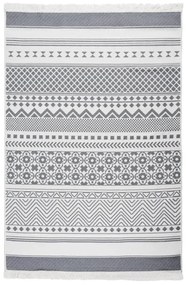 Tapete 160x230 cm algodão cinzento e branco