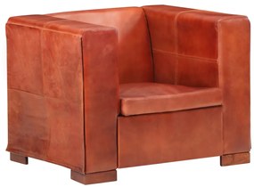 325114 vidaXL Poltrona couro genuíno castanho-escuro