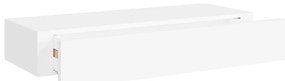 Prateleiras de parede com gavetas 2pcs MDF 60x23,5x10 cm branco