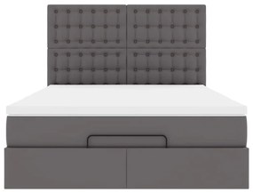 Estrutura de cama otomana com colchão 140x190 cm cinzenta