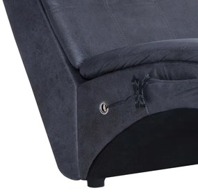 Chaise longue de massagem c/ almofada camurça artif. cinzento