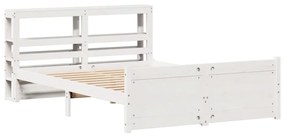 Estrutura de cama c/ cabeceira sem colchão 140x200 cm branco