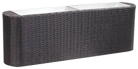 vidaXL Floreira de jardim 120x24x40 cm vime PE preto