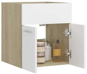 Armário lavatório 41x38,5x46cm contrap. branco/carvalho sonoma