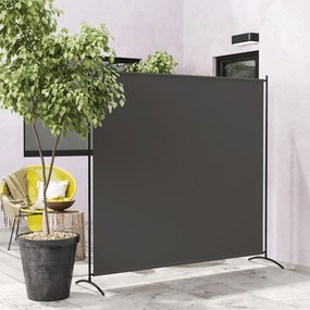 Biombo de exterior de painel único, divisória de 180 cm de altura com proteção UV30+, cinzento escuro