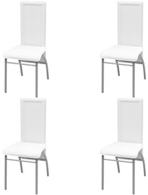 242921 vidaXL Cadeiras de jantar 4 pcs couro artificial branco