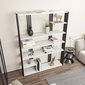 Estante Jenny – Branco/Preto – 120x160x29,6 cm
