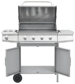 Grelhador/barbecue a gás 4+1 zonas de cozinhar prateado