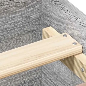 Estrutura cama 90x200 cm derivados de madeira cinzento sonoma
