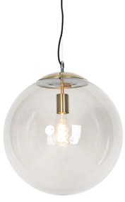 Candeeiro de suspensão moderno latão com vidro fumê 40 cm - Ball Moderno,Retro