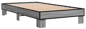 Estrutura cama 100x200 cm derivados madeira/metal cinza sonoma