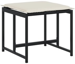 15 pcs conjunto de jantar p/jardim com almofadões vime PE preto