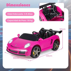 Carro Elétrico para crianças Bateria de 24V, 4x4  com Controlo Remoto para Pais Luzes LED Buzina Música e Ligação Rosa