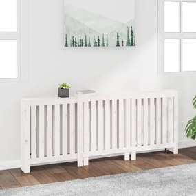822587 vidaXL Cobertura de radiador 210x21x85 cm pinho maciço branca