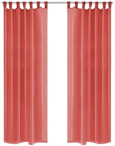 Cortinas em voile 2 pcs 140x225 cm vermelho