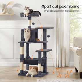 Arranhador para gatos 55 x 45 x 143 cm cinzento esfumaçado