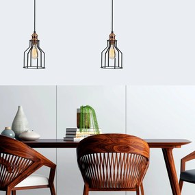 Candeeiro de Teto Alacati – Preto e Bronze – Diâmetro 17 cm