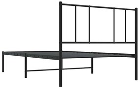 Estrutura de cama com cabeceira 100x190 cm metal preto